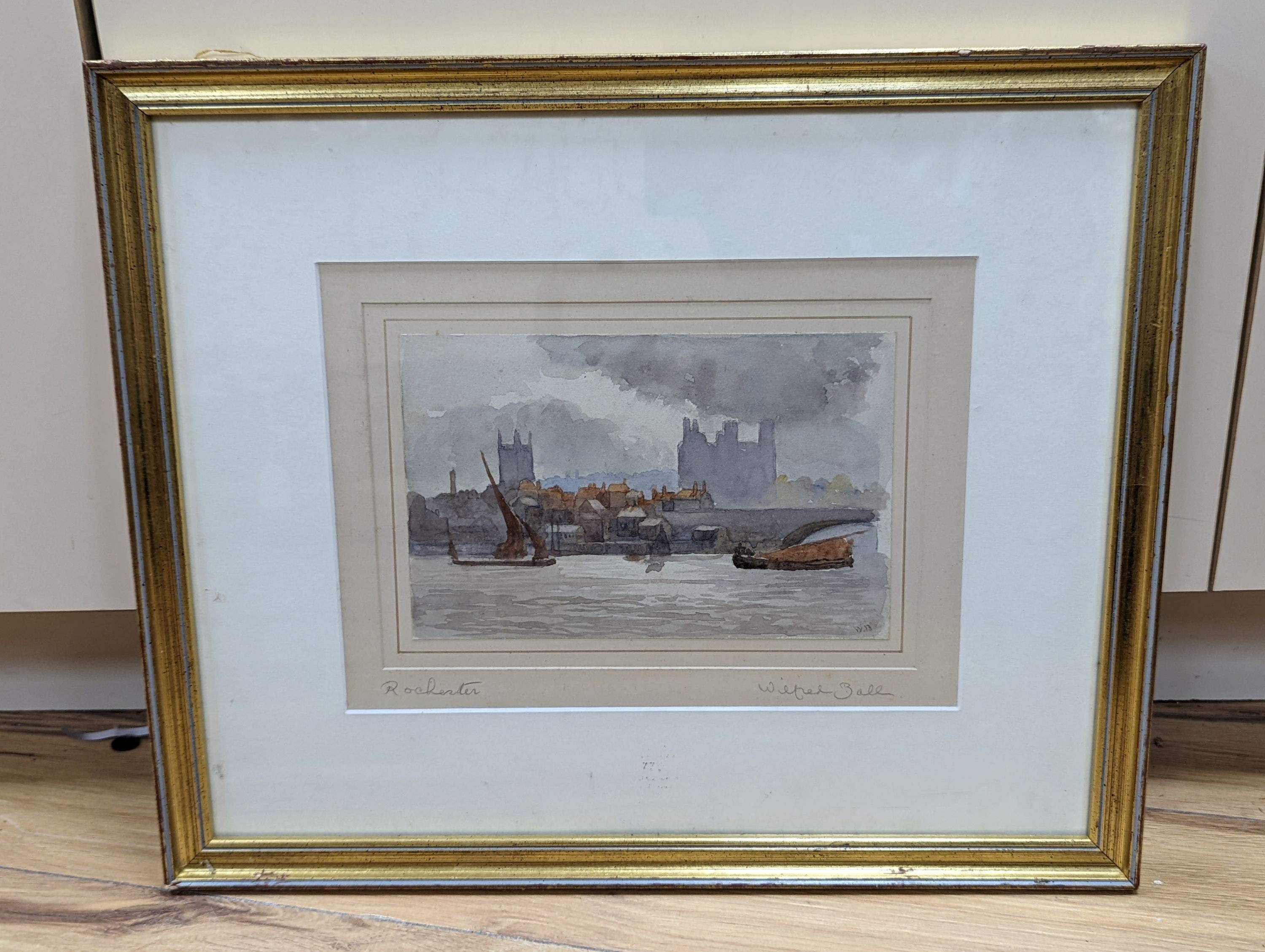 Wilfred Ball (1853-1917), watercolour, Rochester, initialled, 14 x 12cm